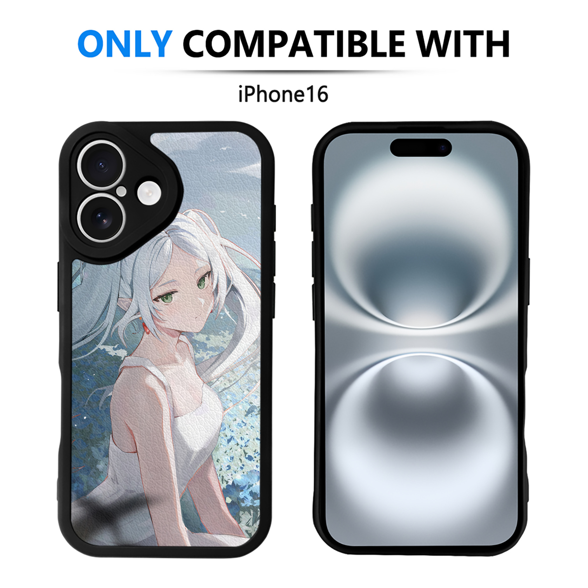 （画像用） 葬送のフリーレン Frieren 【iPhone 16シリーズ対応】シリコンスマホケース（レザー調） 材質：シリコン